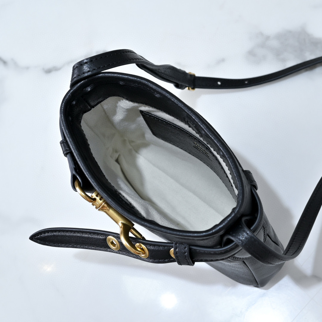 Miu Miu Black Leather Mini Crossbody Bag