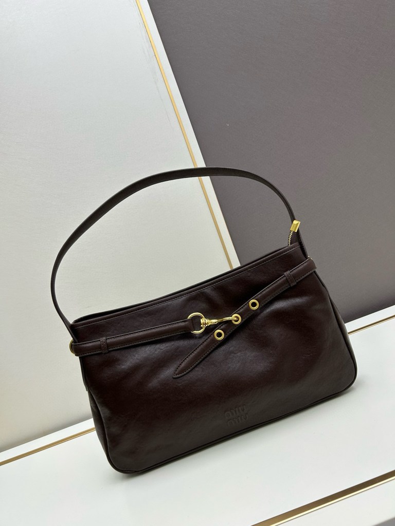 Miu Miu Brown Leather Underarm Bag