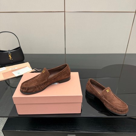 Miu Miu Brown Suede Loafers