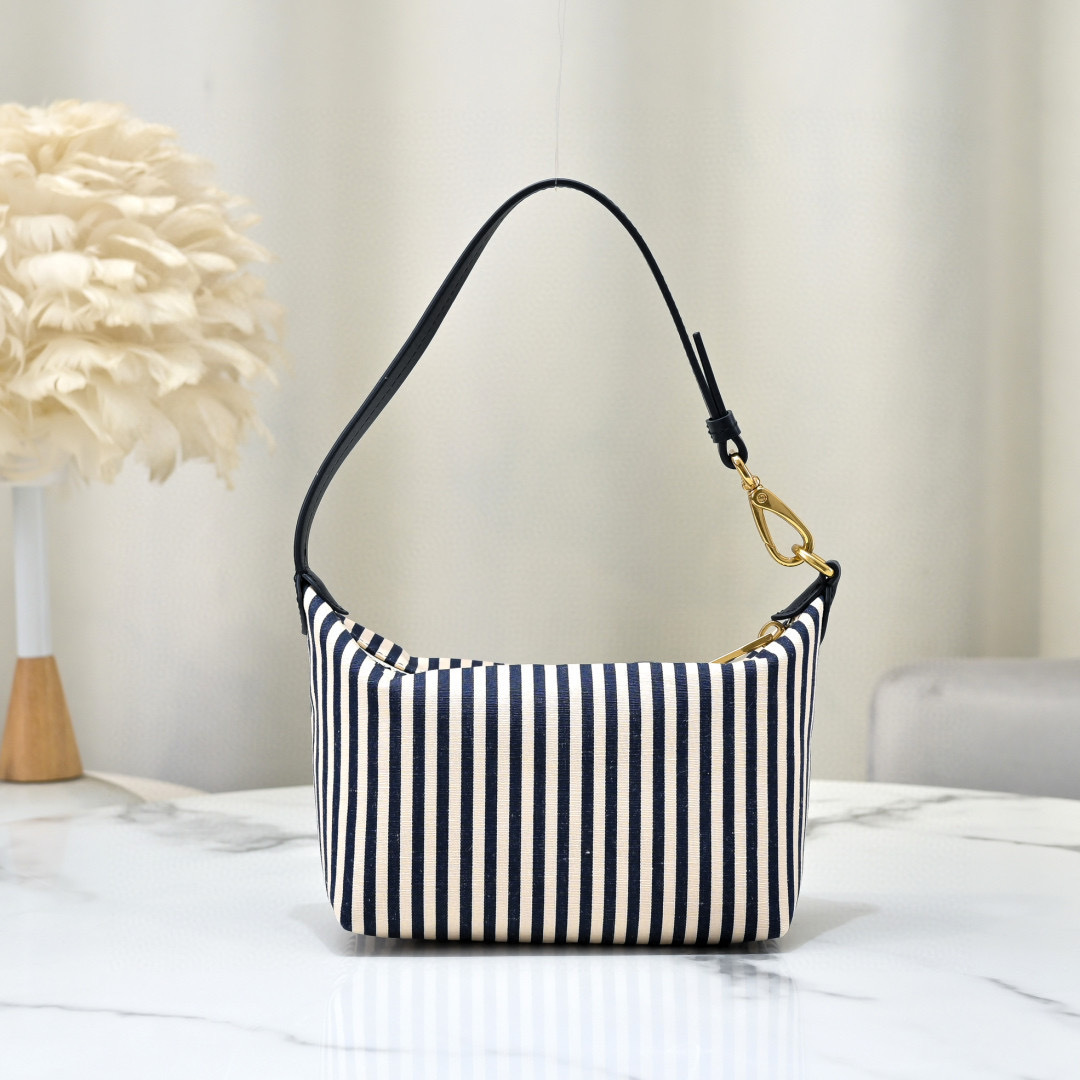 Miu Miu Navy Striped Spirit Fabric Mini Bag
