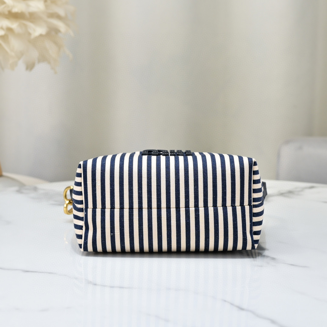 Miu Miu Navy Striped Spirit Fabric Mini Bag