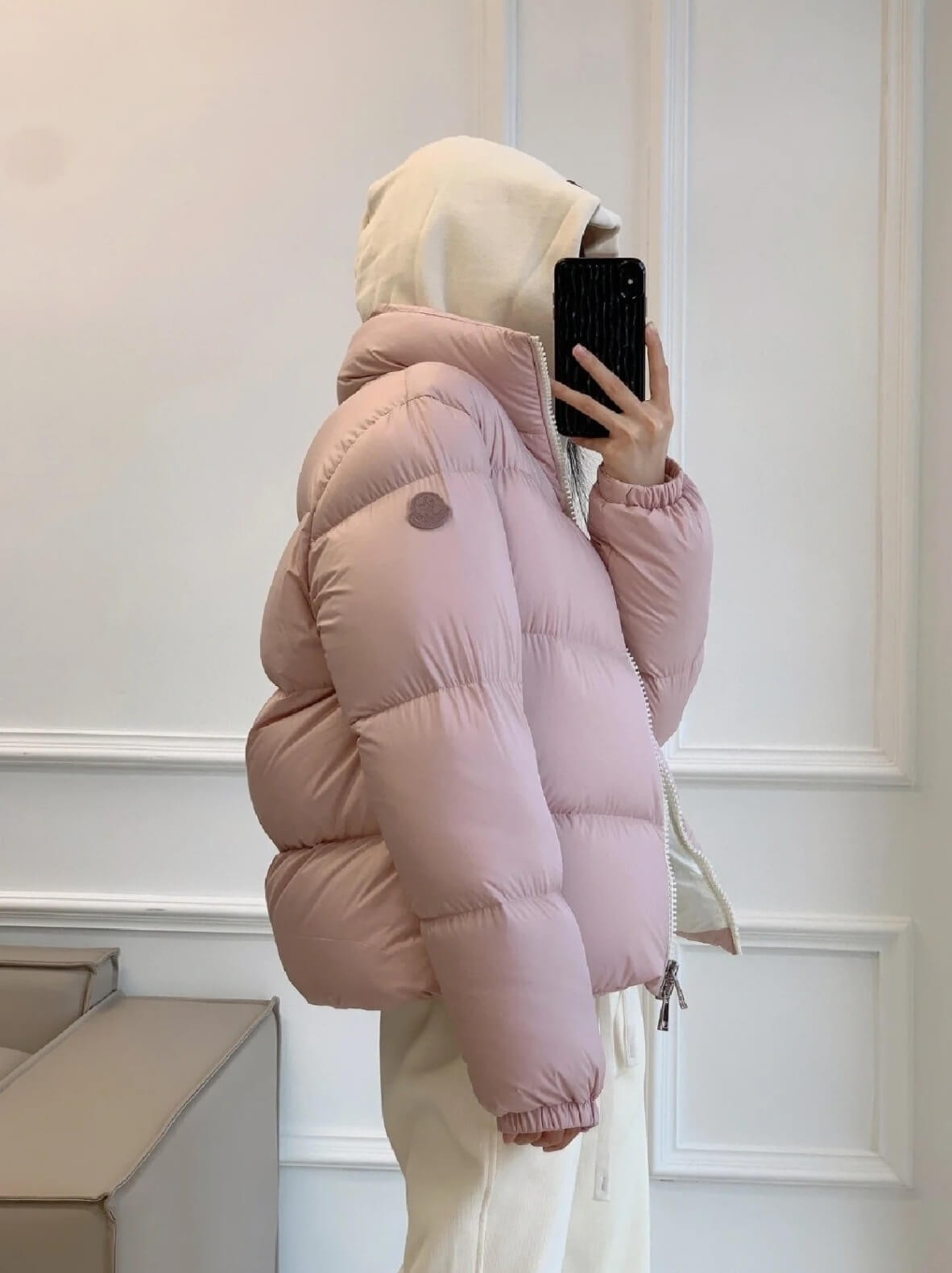 Moncler Anterne Padded women's down Jacket- Light Pink - Image 6