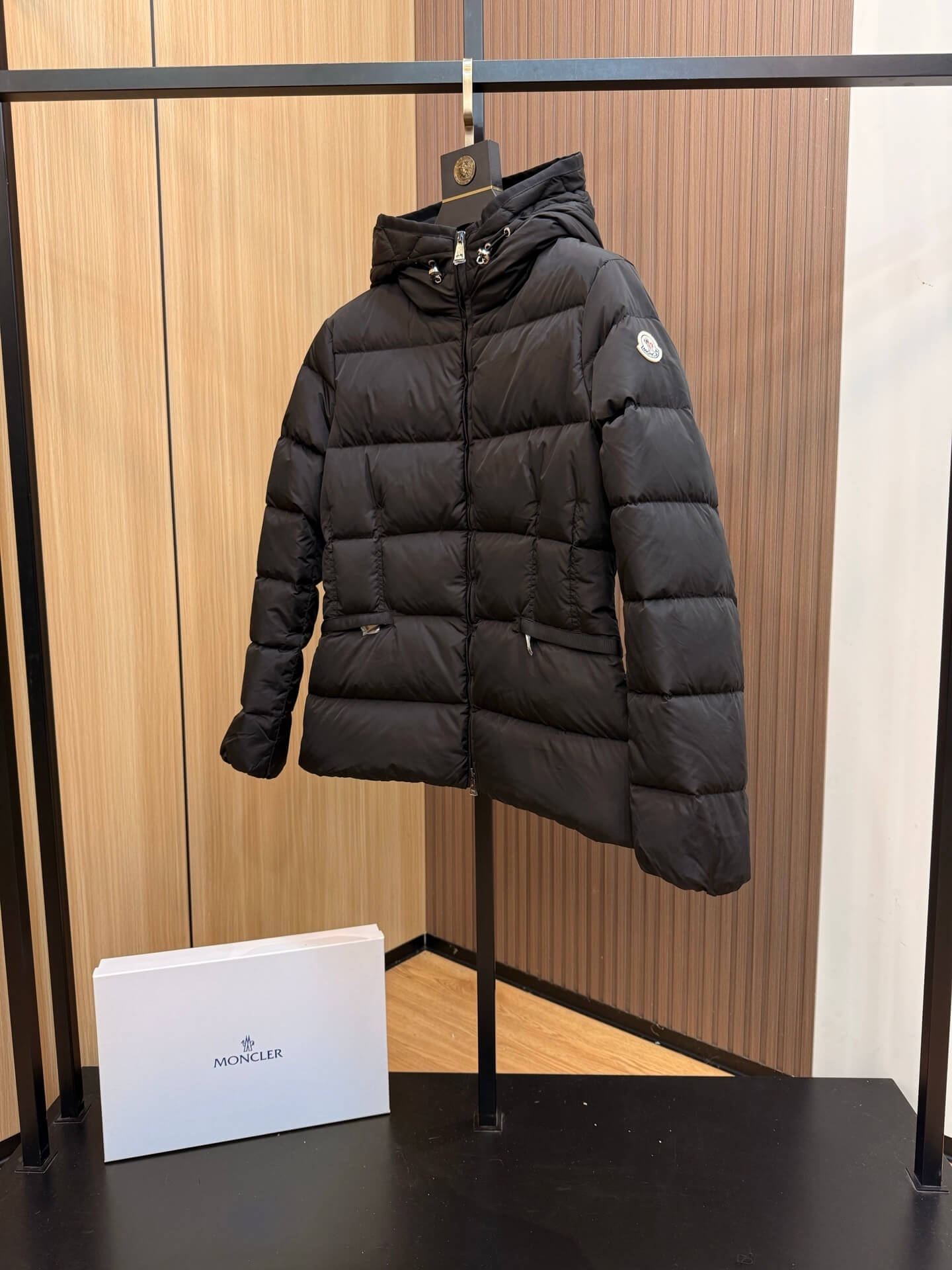 Moncler Avoce Hood Women's waist-hugging down jacket-Black - Image 6