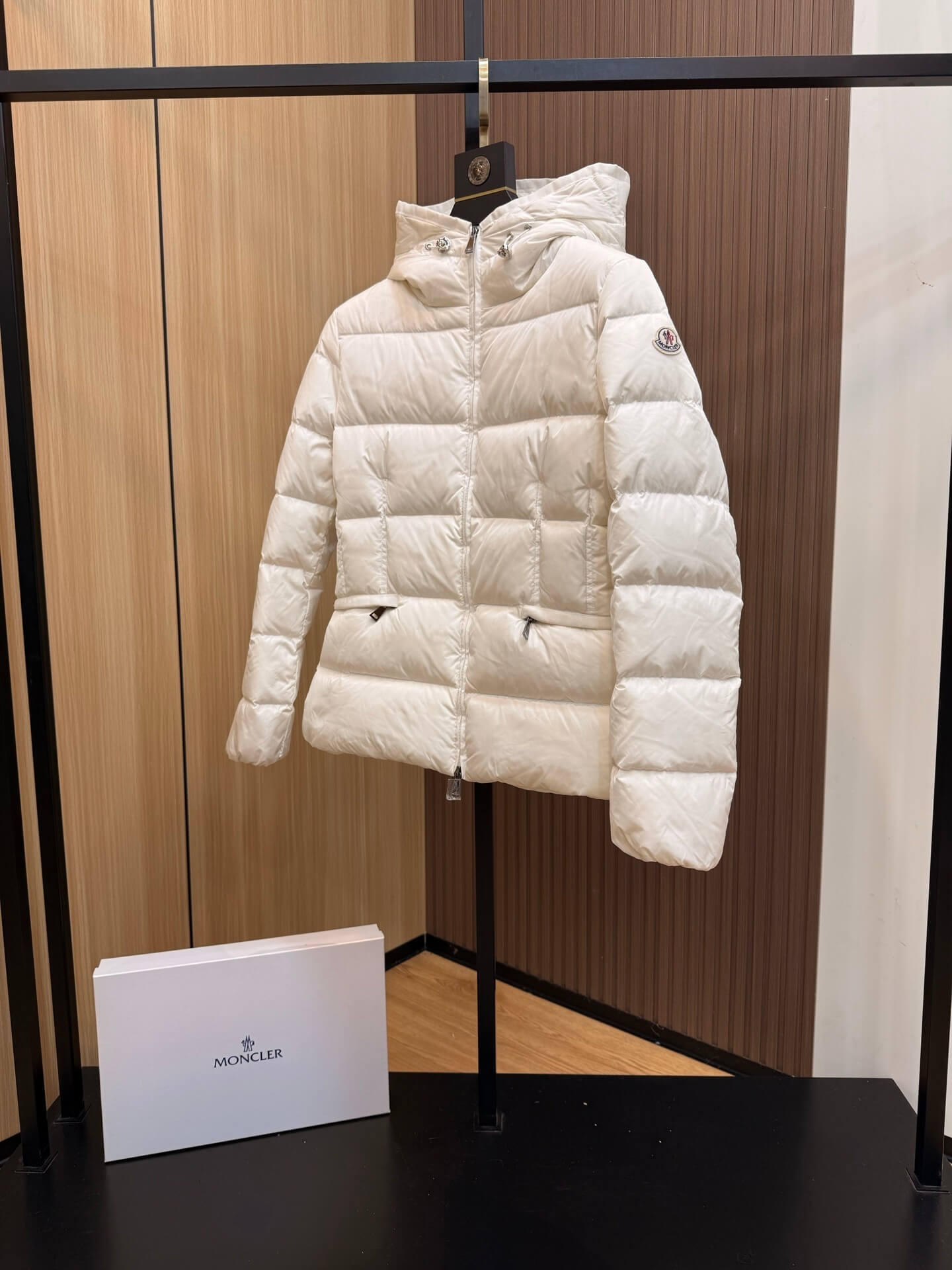 Moncler Avoce Women's waist-hugging down jacket-White - Image 6