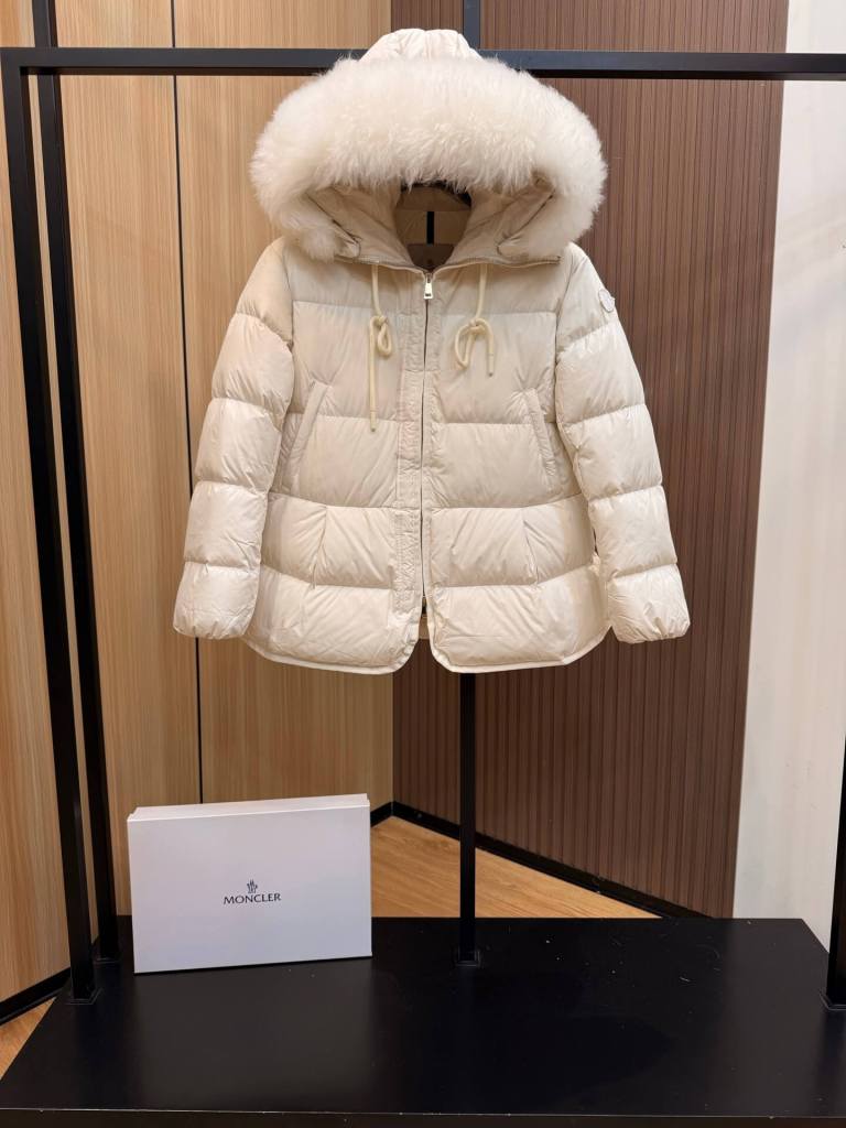 Moncler Bannec women's wool collar Down Jacket-White