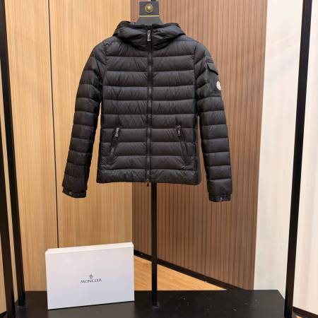 Moncler Bles women's hooded thin down Puffer Jacket- Black