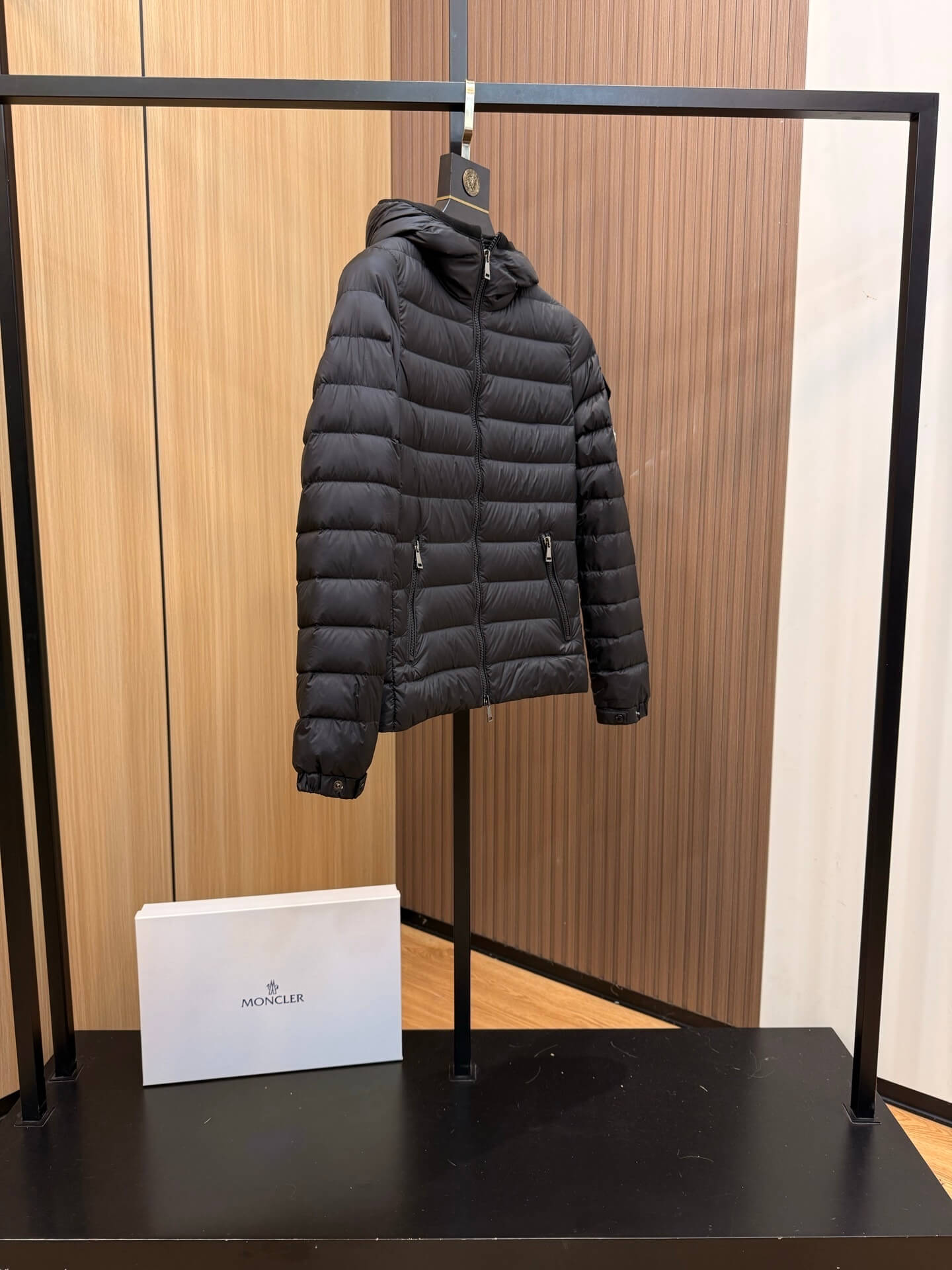 Moncler Bles women's hooded thin down Puffer Jacket- Black - Image 3