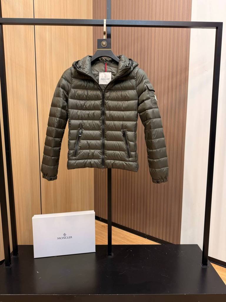 Moncler Bles women's hooded thin down Puffer Jacket- Green