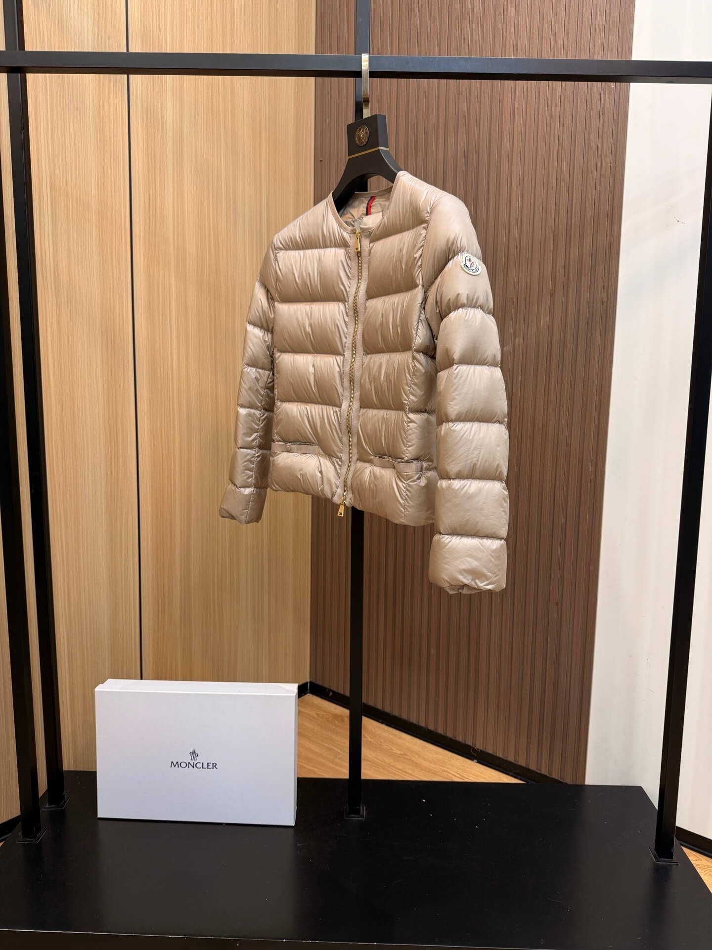 Moncler Laurine women's short down jacket-Beige - Image 3