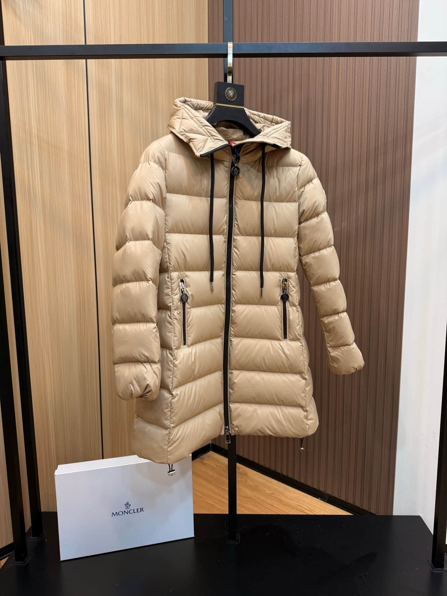 Moncler Suyen women's Long Down Jacket- beige - Image 5