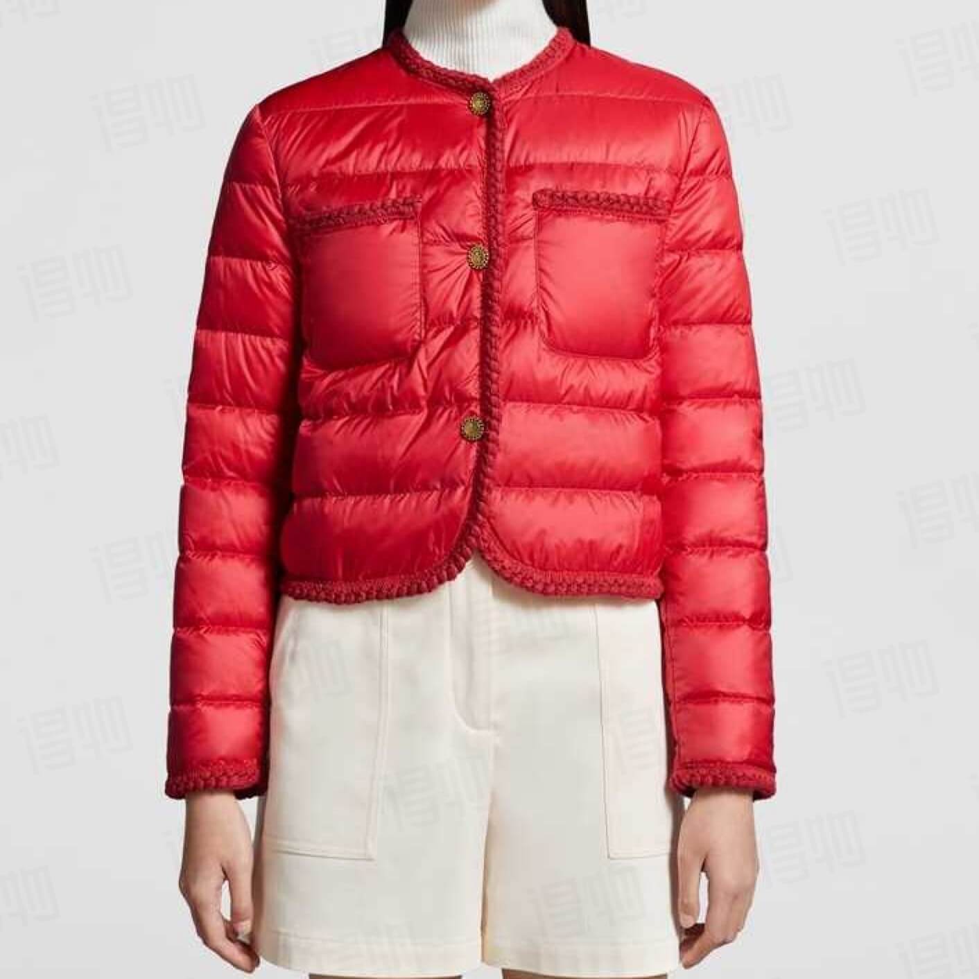 Moncler Women's Chanel style down jacket- Red