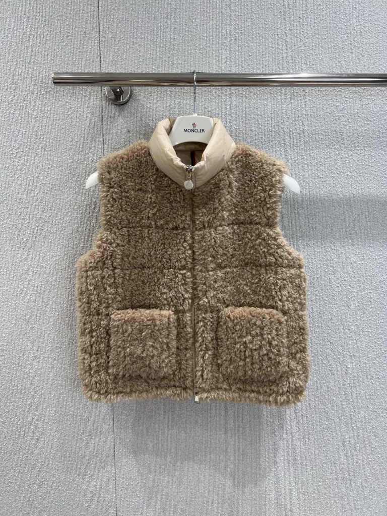 Moncler Women's Teddy fur Vest- Beige