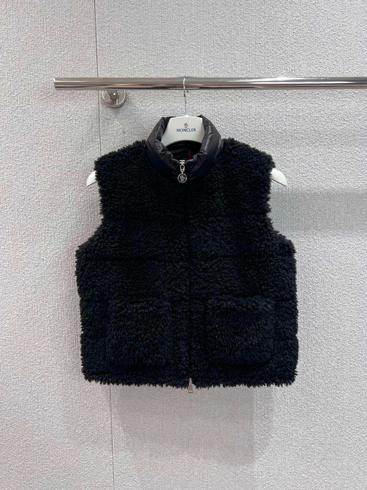 Moncler Women's Teddy fur Vest- Black