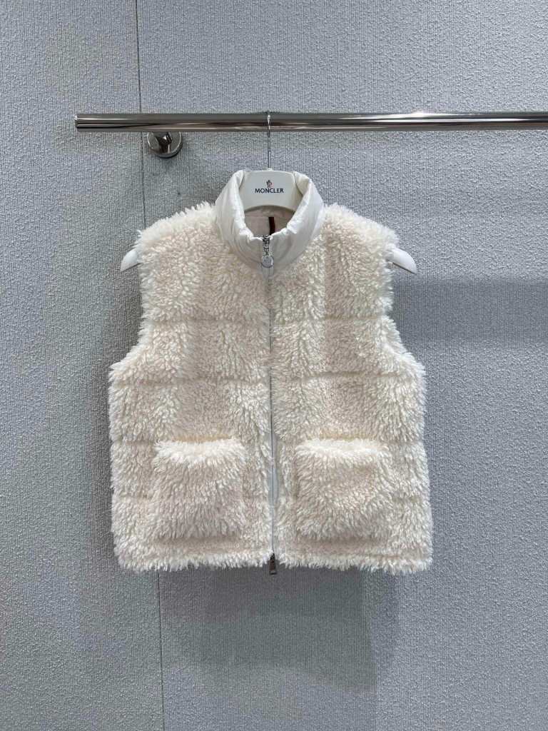 Moncler Women's Teddy fur Vest- White