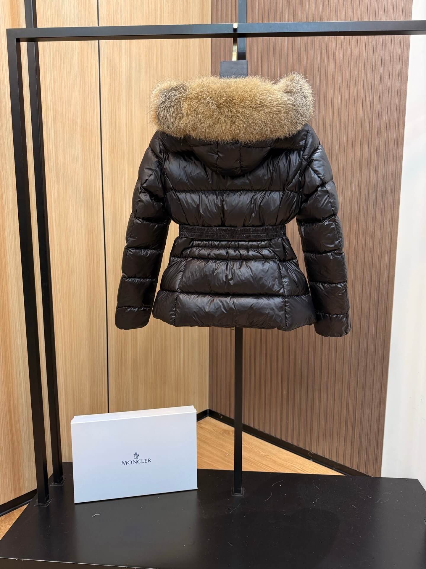 Moncler Short Down Jacket with Fox Fur - Black - Image 6
