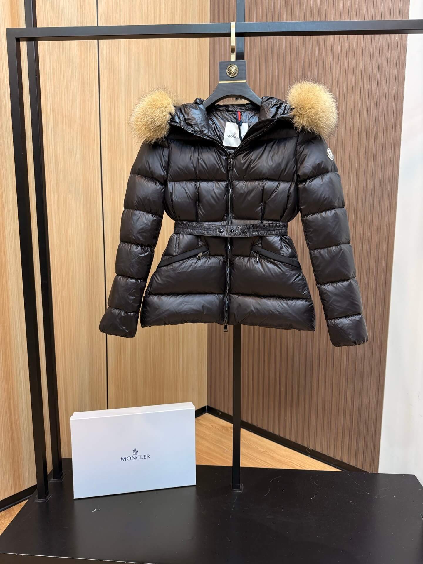 Moncler Short Down Jacket with Fox Fur - Black - Image 8