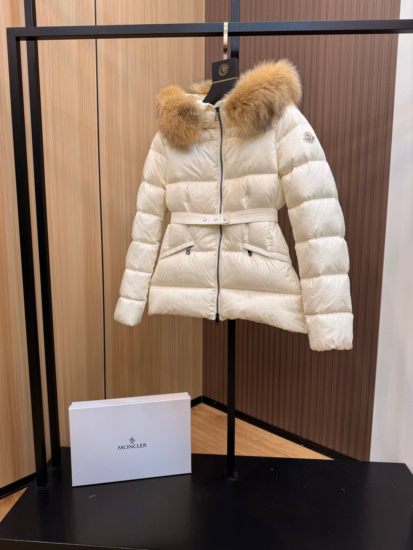Moncler Women's short fox fur down jacket-White - Image 3