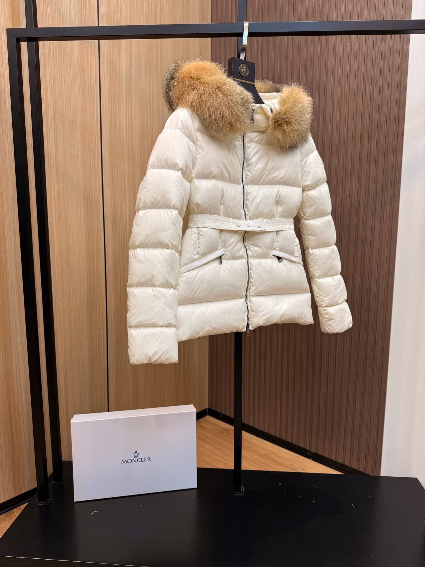 Moncler Women's short fox fur down jacket-White - Image 4