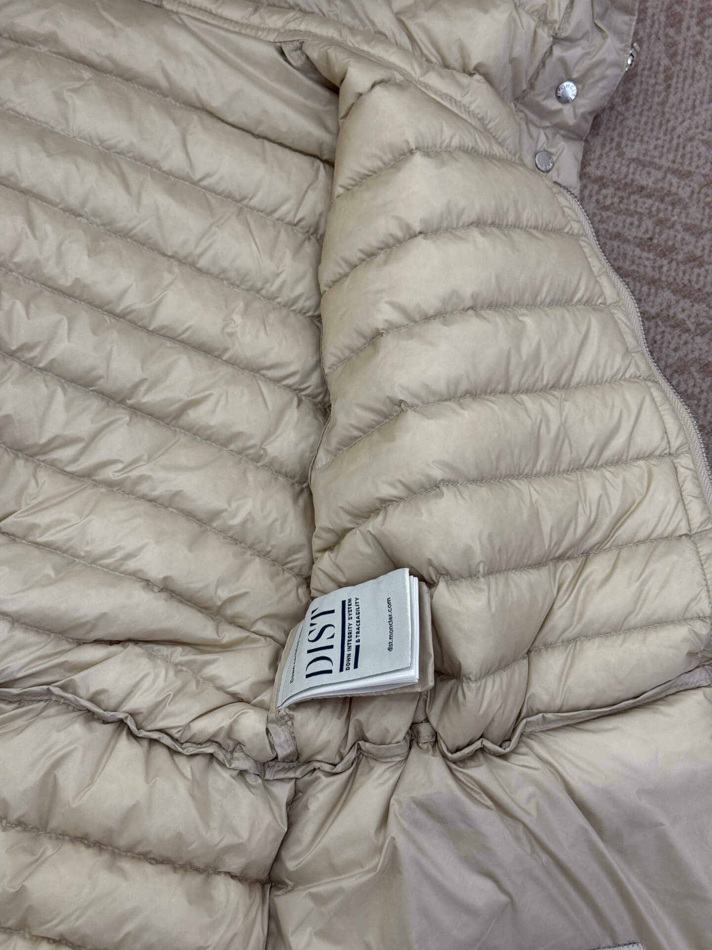 Moncler women's thin hooded down jacket In beige - Image 10