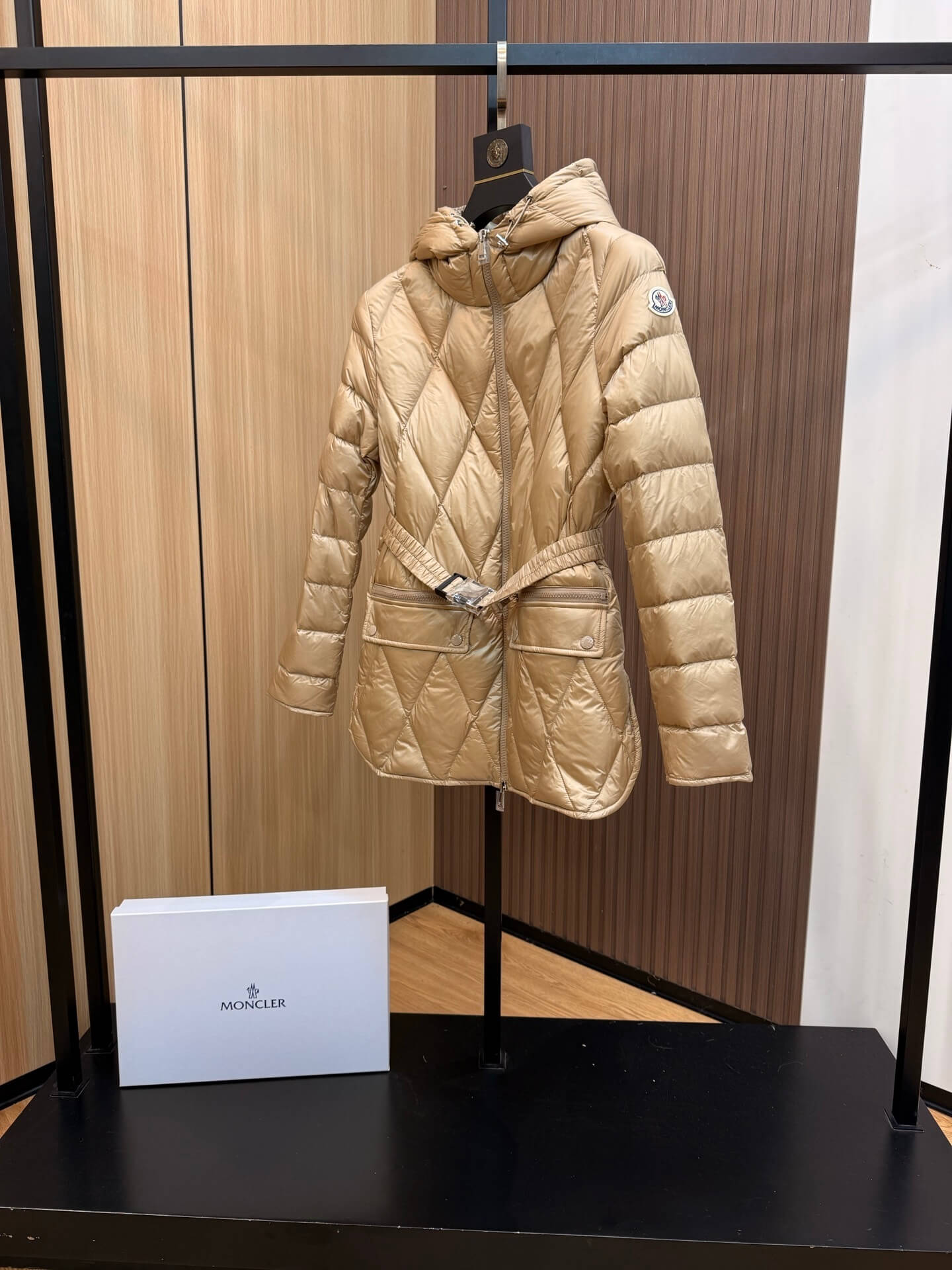 Moncler women's waist-length short Down Jacket- Gold - Image 3