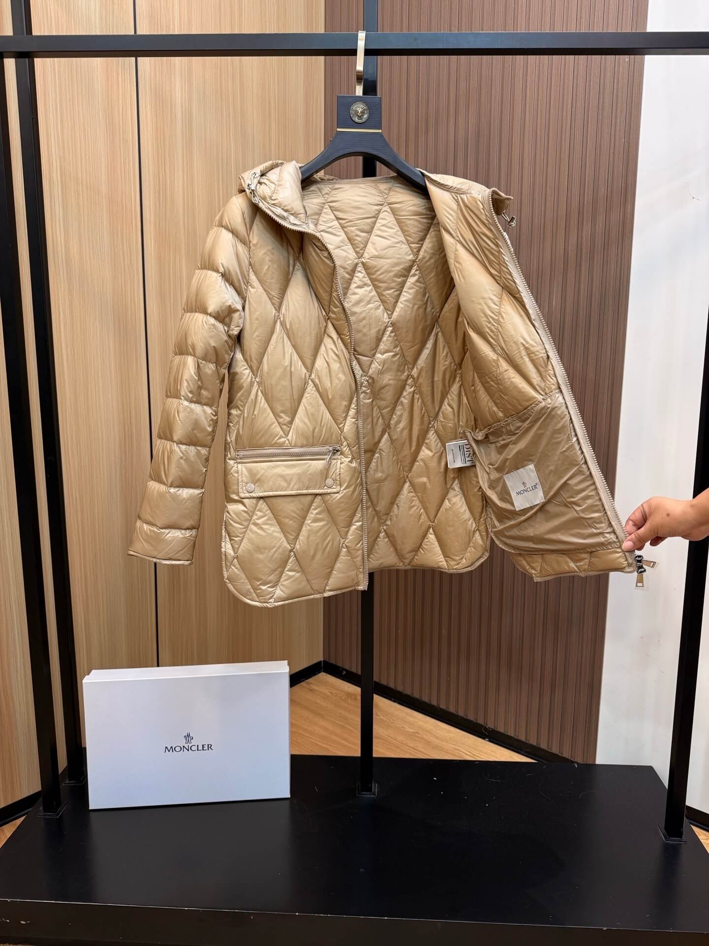 Moncler women's waist-length short Down Jacket- Gold - Image 7