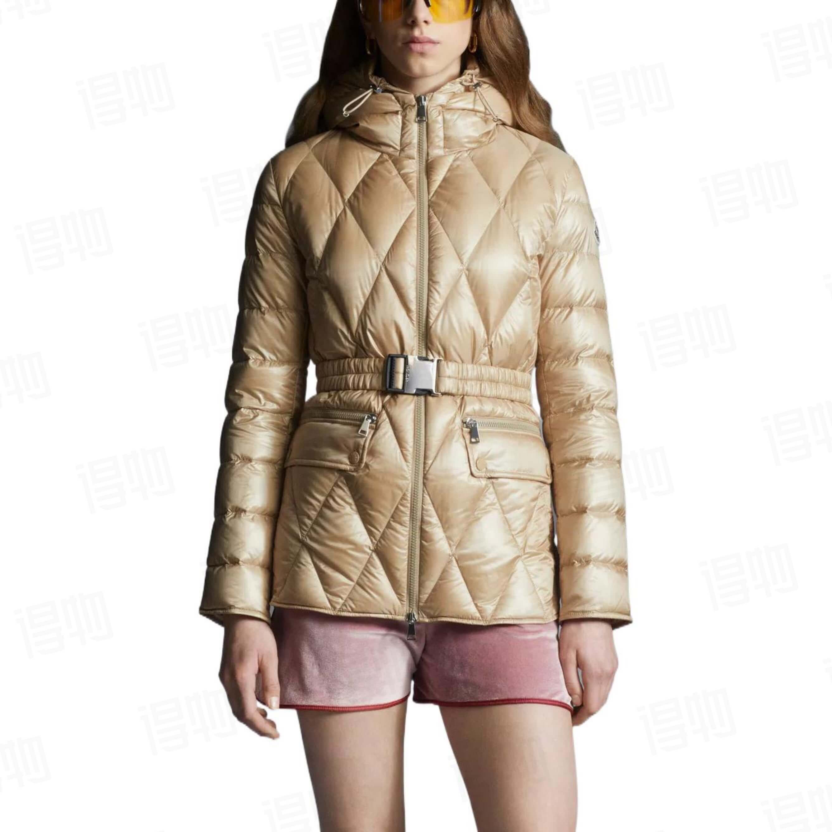 Moncler women's waist-length short Down Jacket- Gold - Image 8