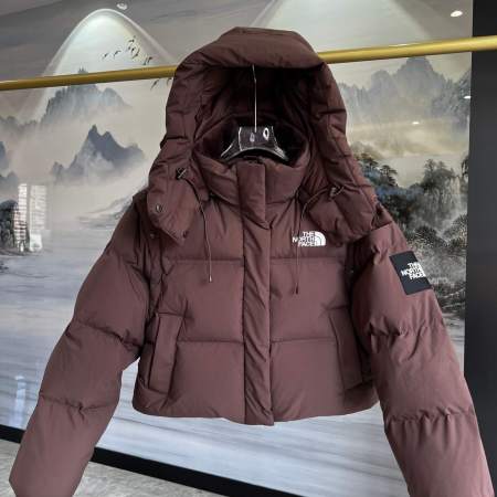North Face Novelty Nuptse Detachable RDS Down Jacket- Brown