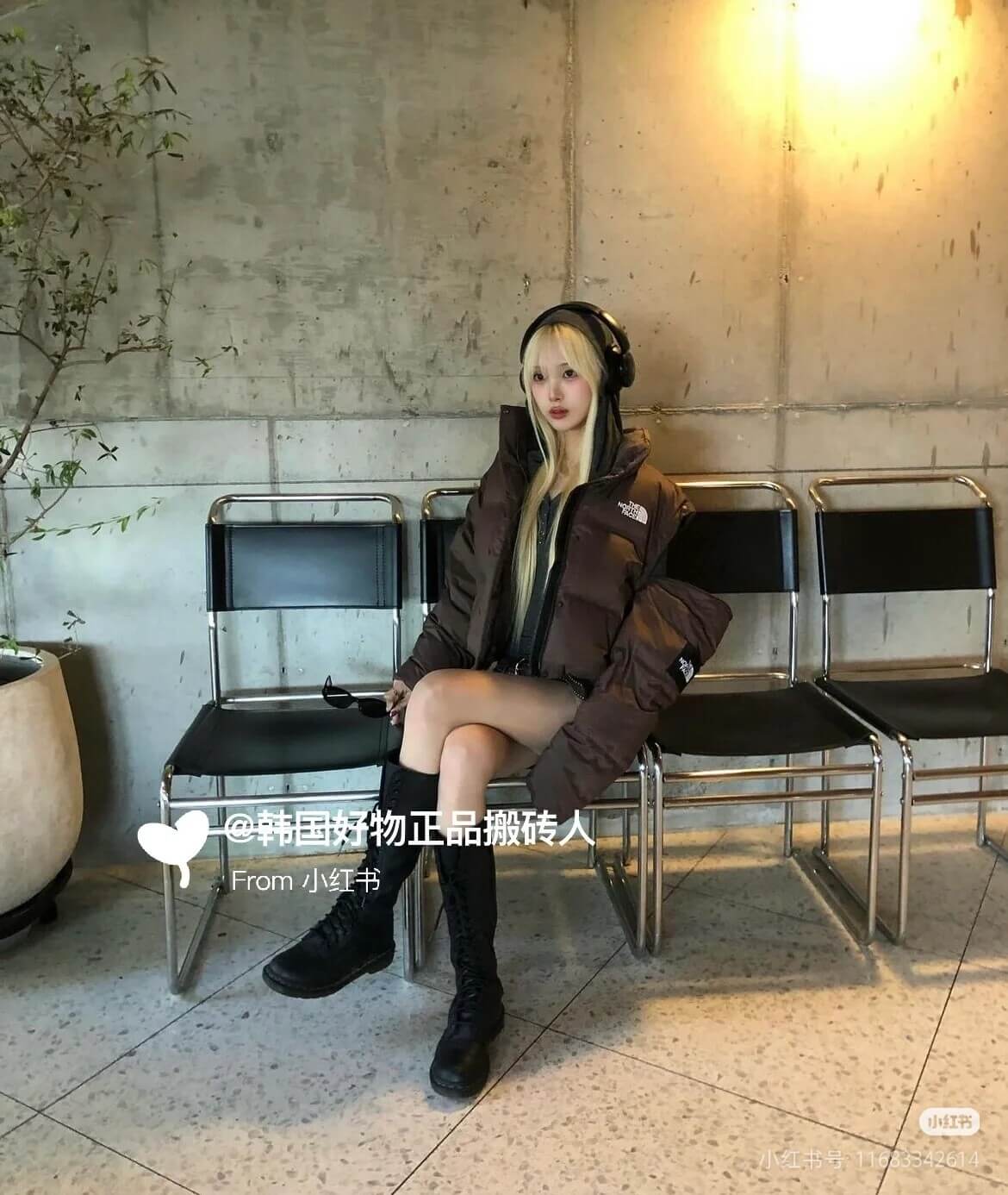 North Face Novelty Nuptse Detachable RDS Down Jacket- Brown - Image 10