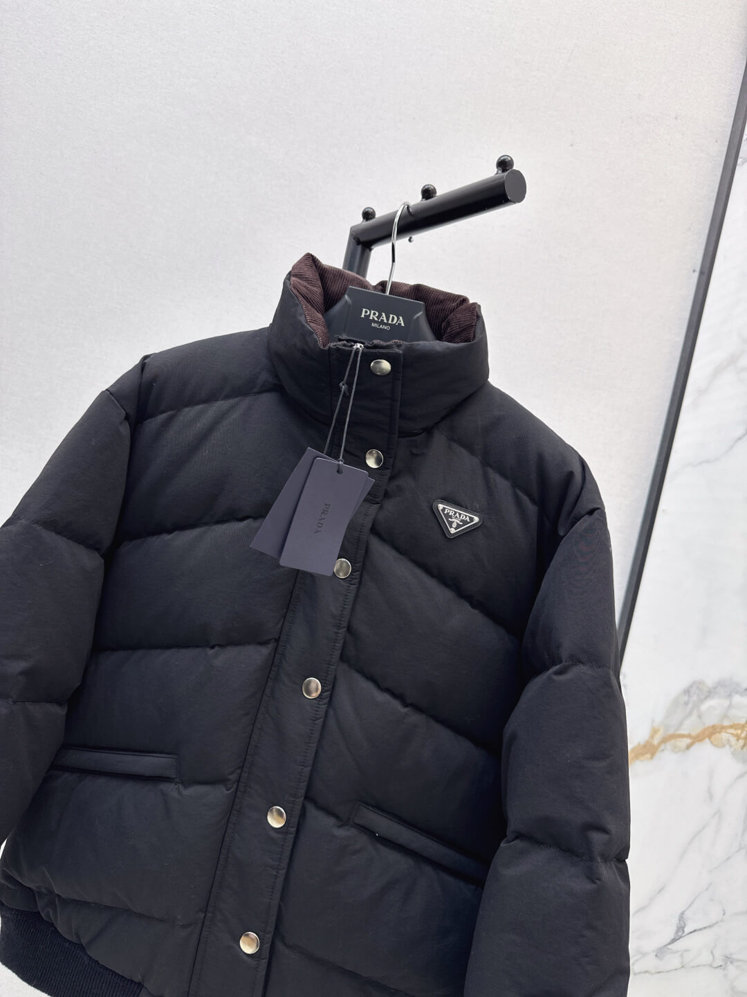 Prada women's puffy short down jacket- Black - Image 2