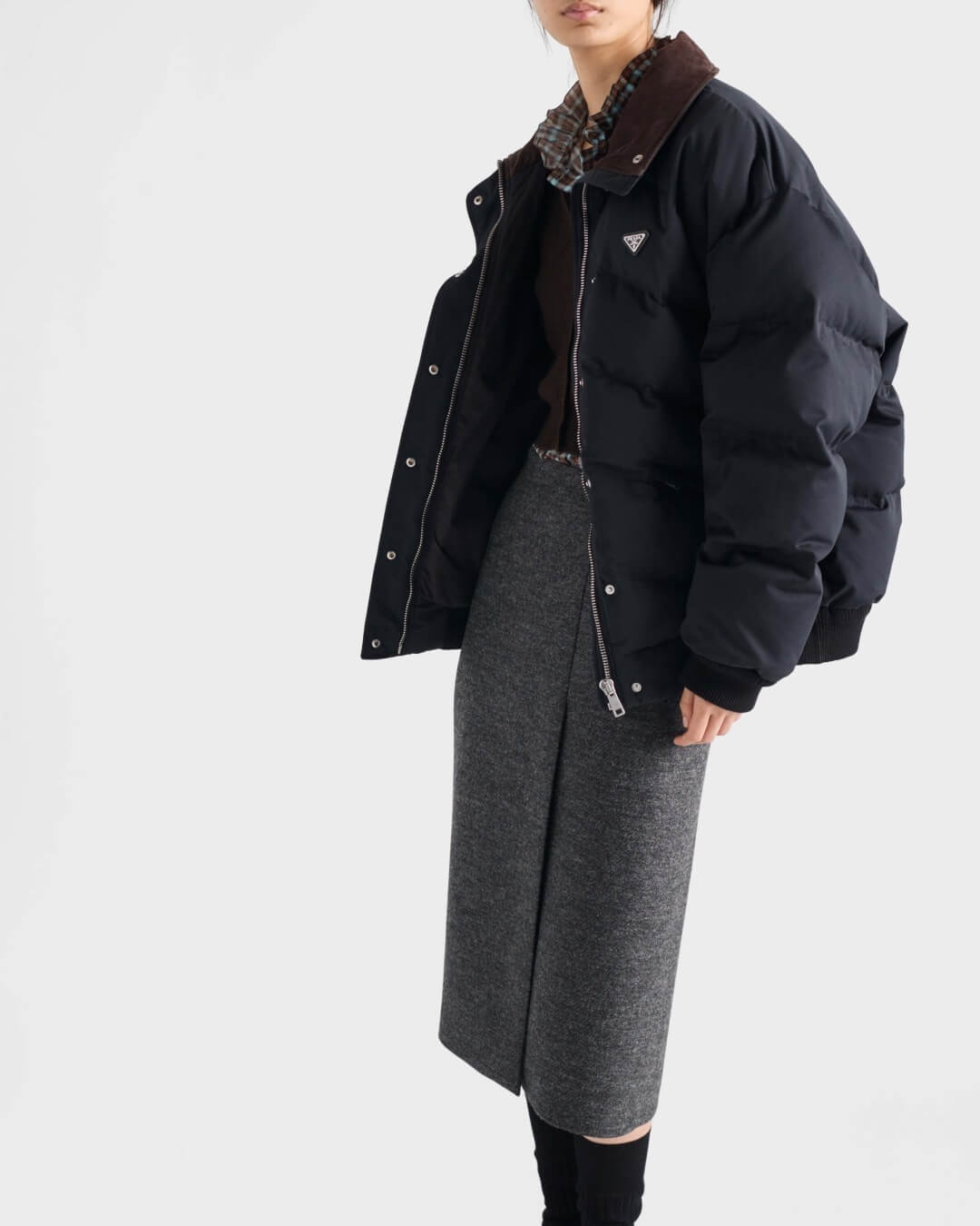 Prada women's puffy short down jacket- Black - Image 10