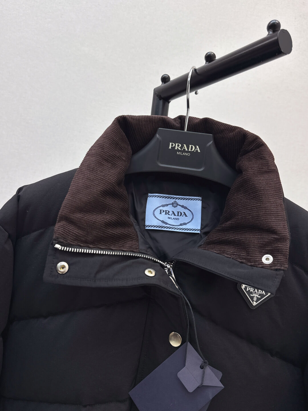 Prada women's puffy short down jacket- Black - Image 3