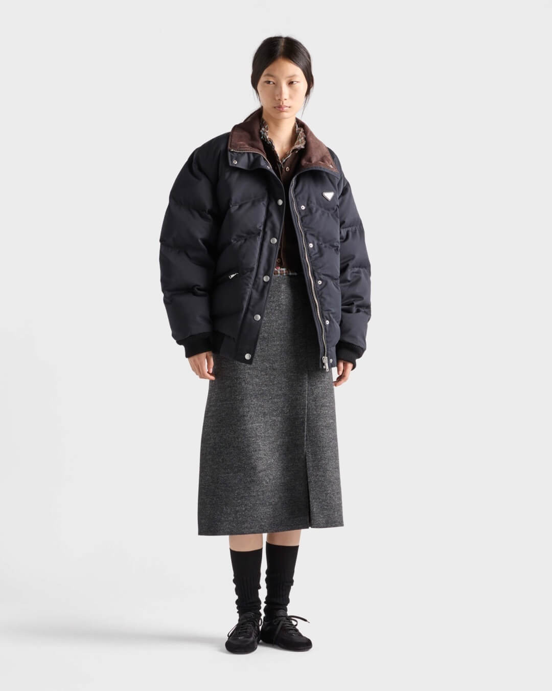 Prada women's puffy short down jacket- Black - Image 7