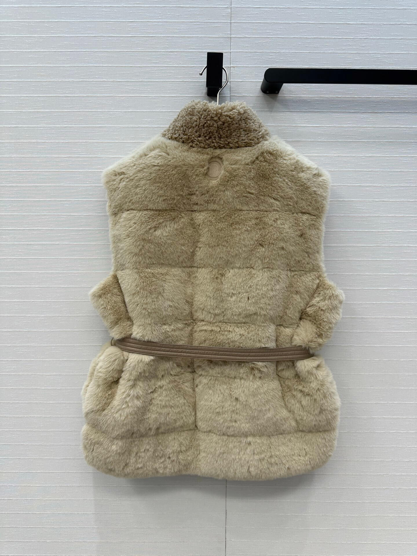 Moncler Joui Velvet Waisted Down Vest- Light Beige - Image 5