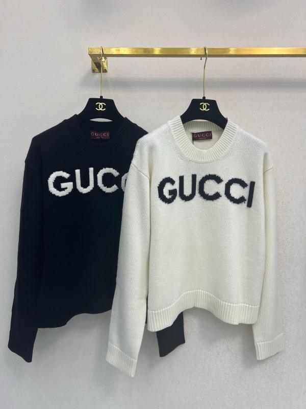 Gucci Logo Intarsia Knit Sweater – Black / White