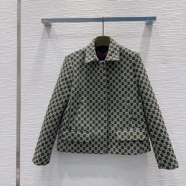 Gucci GG Canvas Jacket – Dark Green & White Monogram