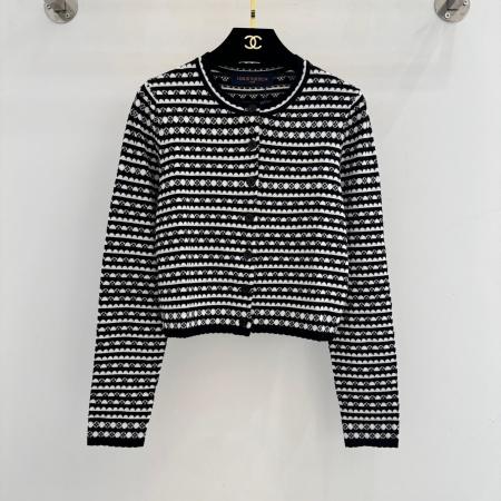 Louis Vuitton Monogram Intarsia Knit Cardigan – Black & White