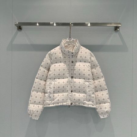 Chrome Hearts Monogram Puffer Women's Down Jacket- White