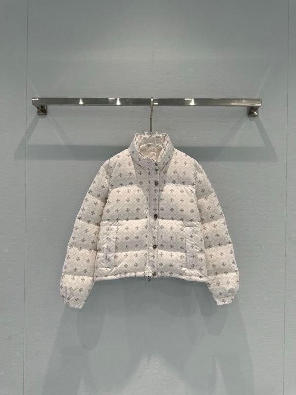 Chrome Hearts Monogram Puffer Women's Down Jacket- White