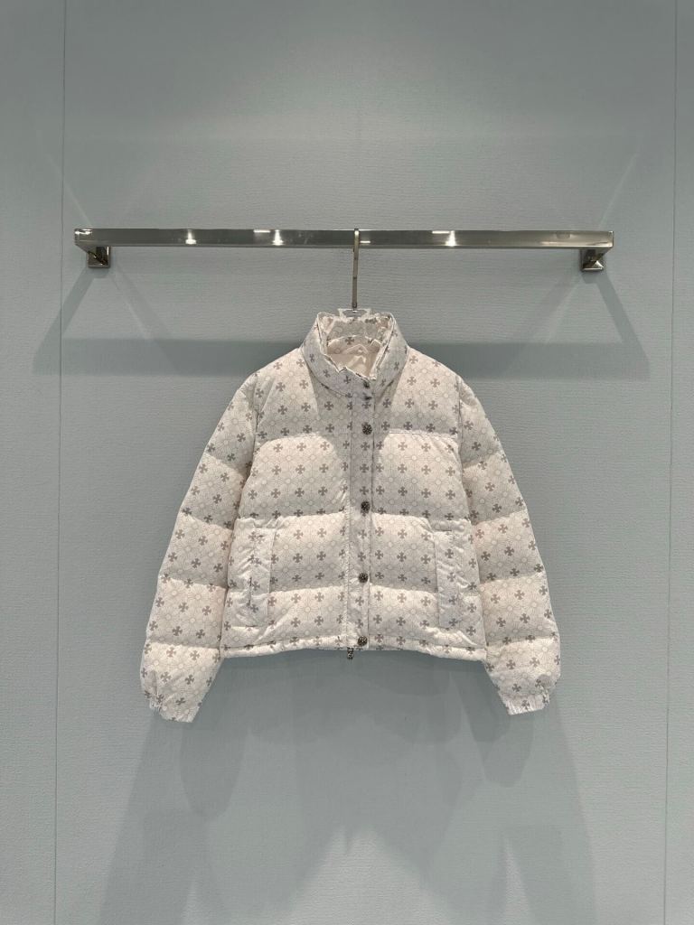 Chrome Hearts Monogram Puffer Women's Down Jacket- White