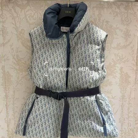 DiorAlps Belted Puffer Vest- Blue