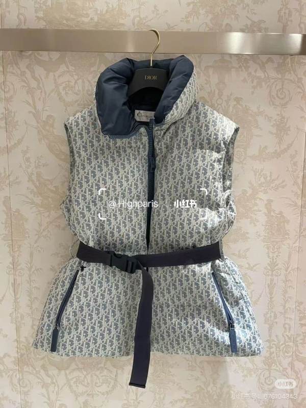 DiorAlps Belted Puffer Vest- Blue