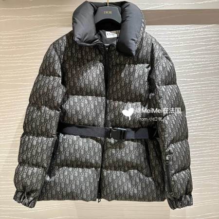 DiorAlps Belted Puffer Women's Down Jacket- Black