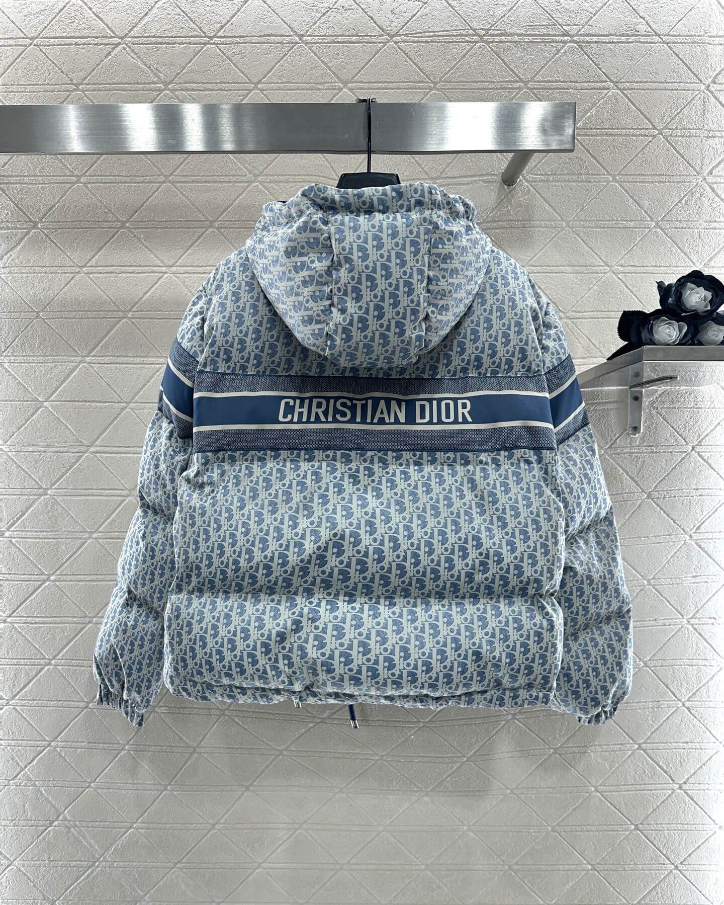 DiorAlps Puffer Women's Hooded Down Jacket- Blue - Image 2