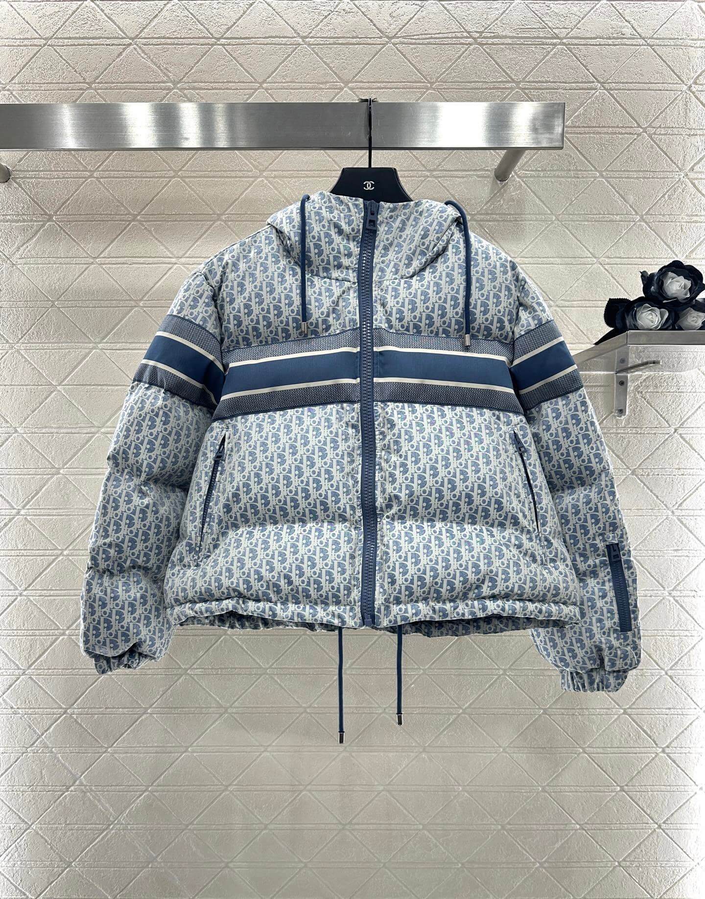 DiorAlps Puffer Women's Hooded Down Jacket- Blue
