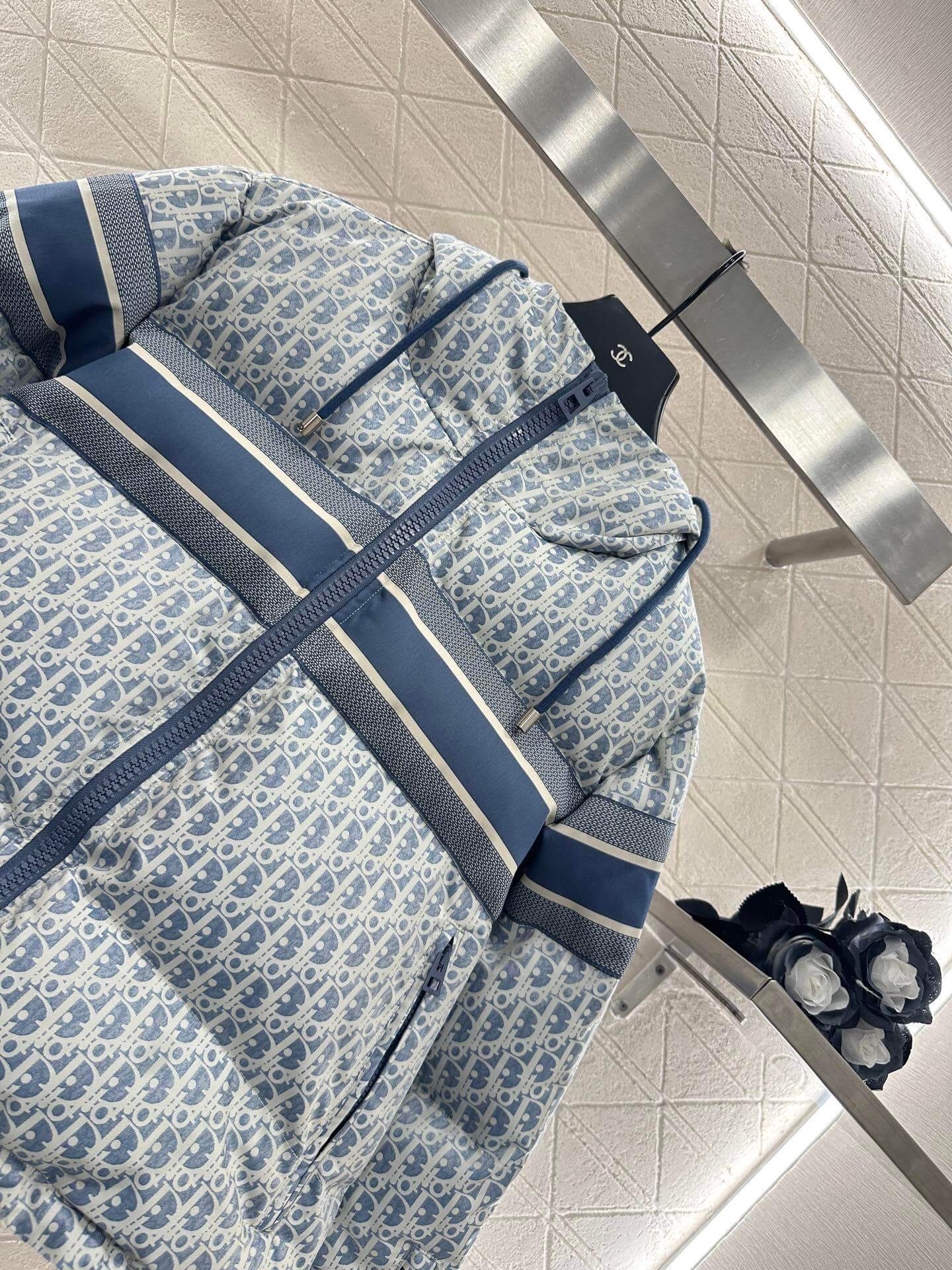 DiorAlps Puffer Women's Hooded Down Jacket- Blue - Image 5