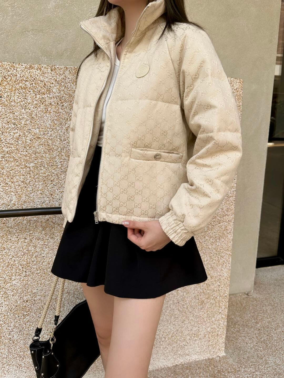 GG canvas women's down jacket- Off-White - Image 12