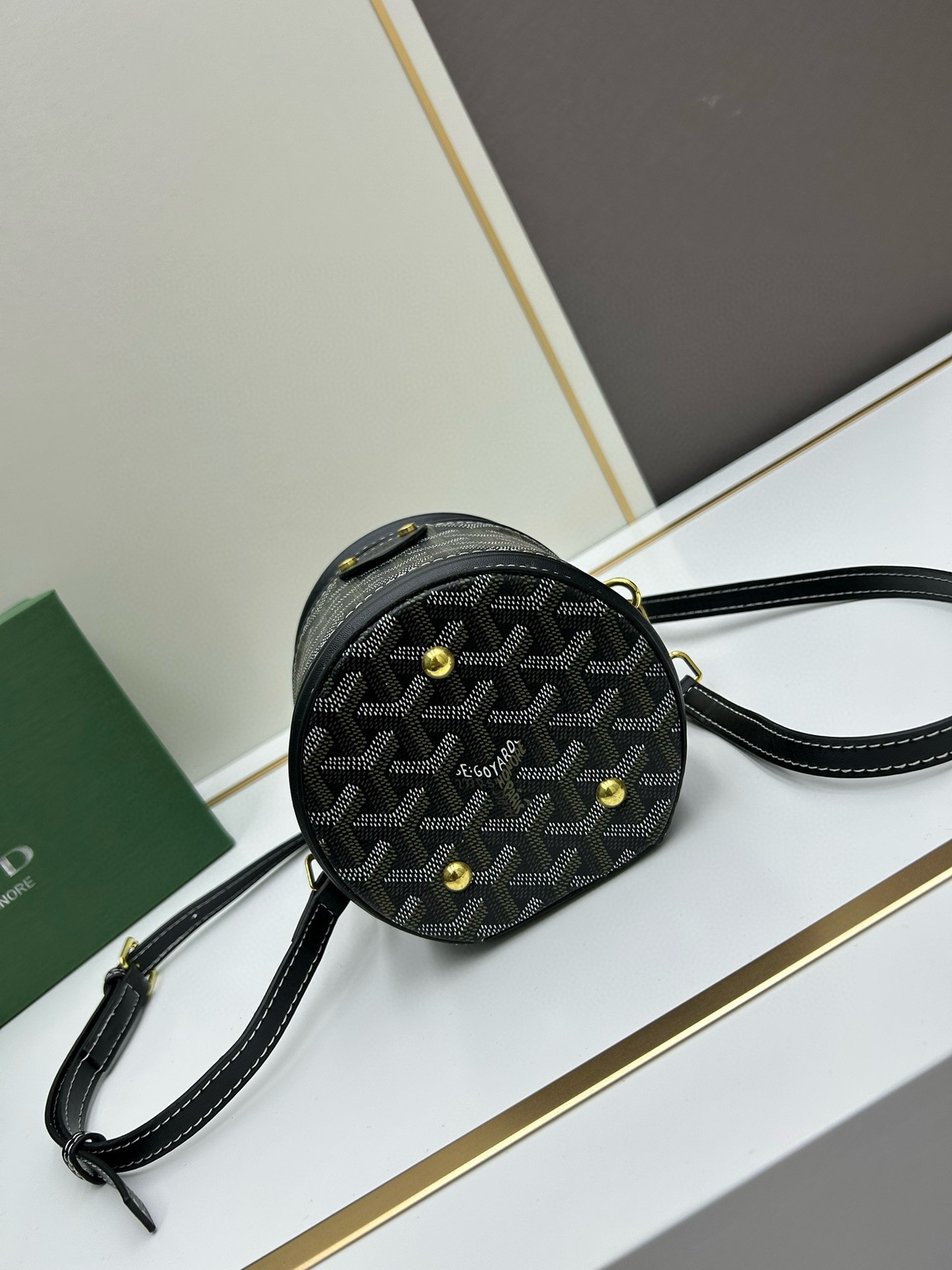 Goyard Black Mini Cannes Goyardine Canvas Bucket Bag - Image 4