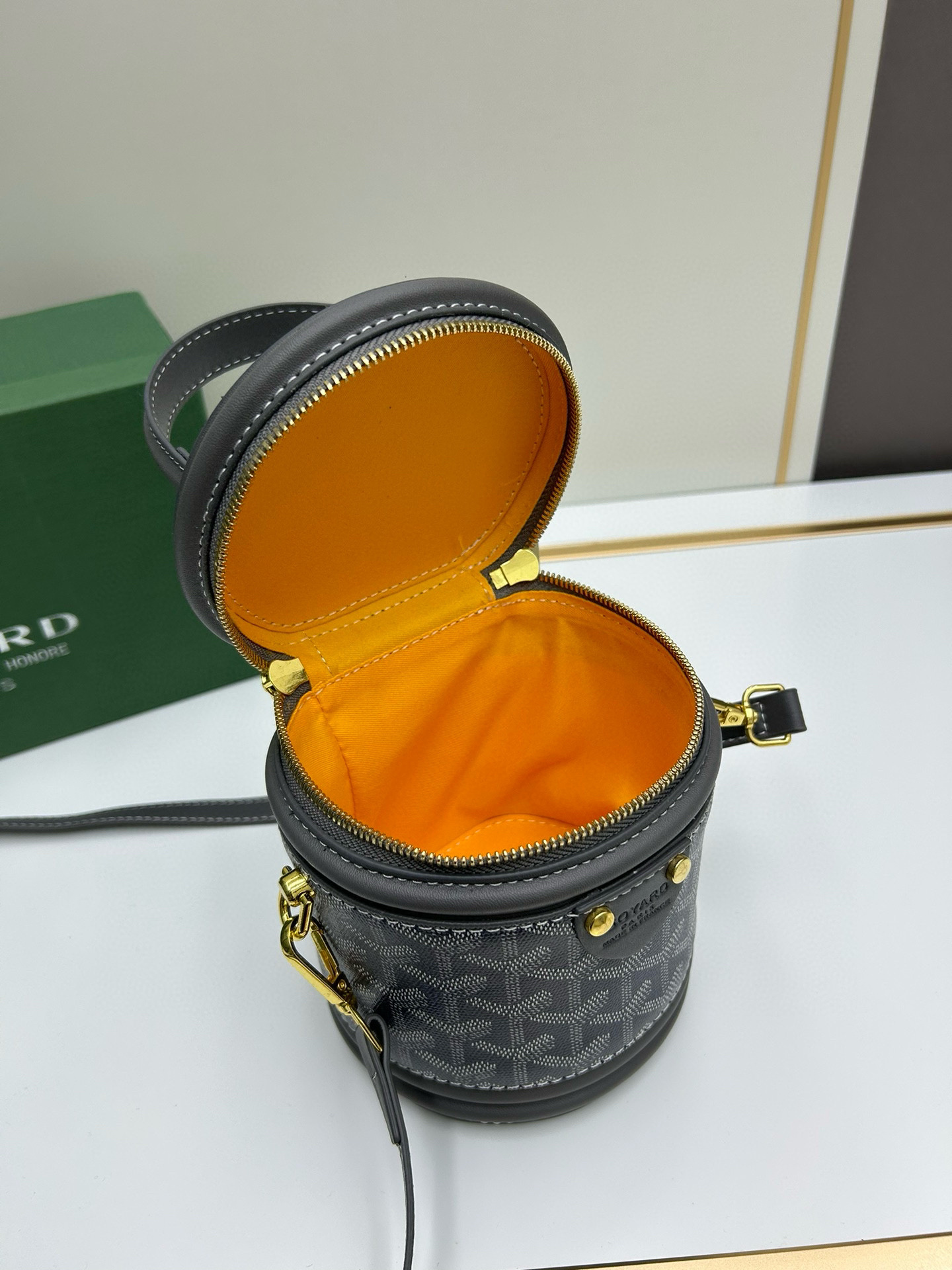 Goyard Grey Mini Cannes Goyardine Canvas Bucket Bag - Image 5