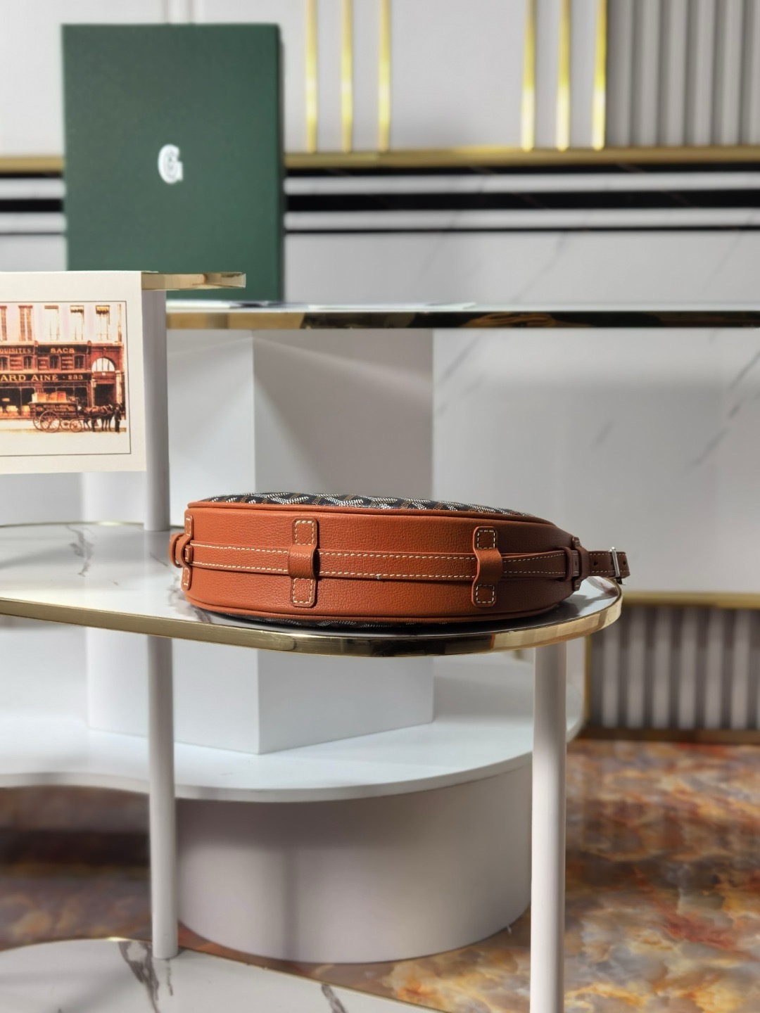 Goyard Hirondelle Tan Goyardine Canvas Bag - Image 6