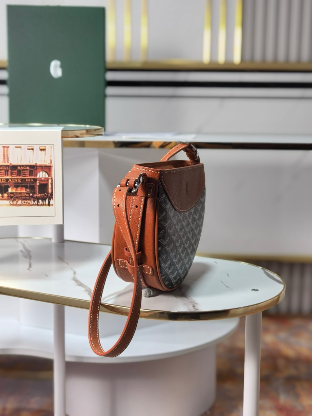 Goyard Hirondelle Tan Goyardine Canvas Bag - Image 3